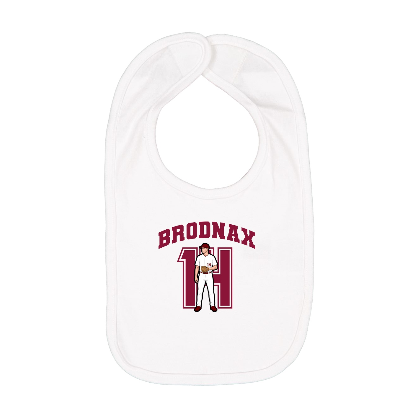 Infant Bib — Number in White