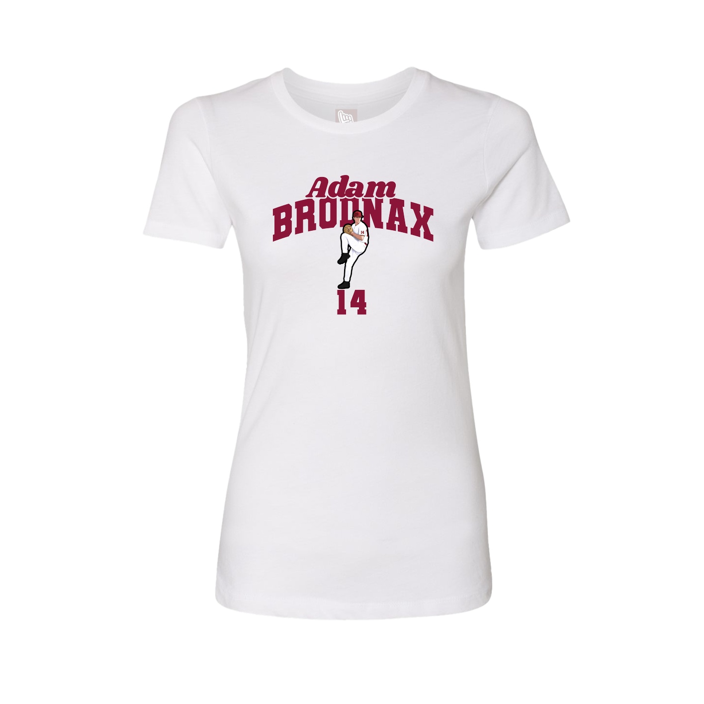 Fitted Women's Tee — Signature Arch in White