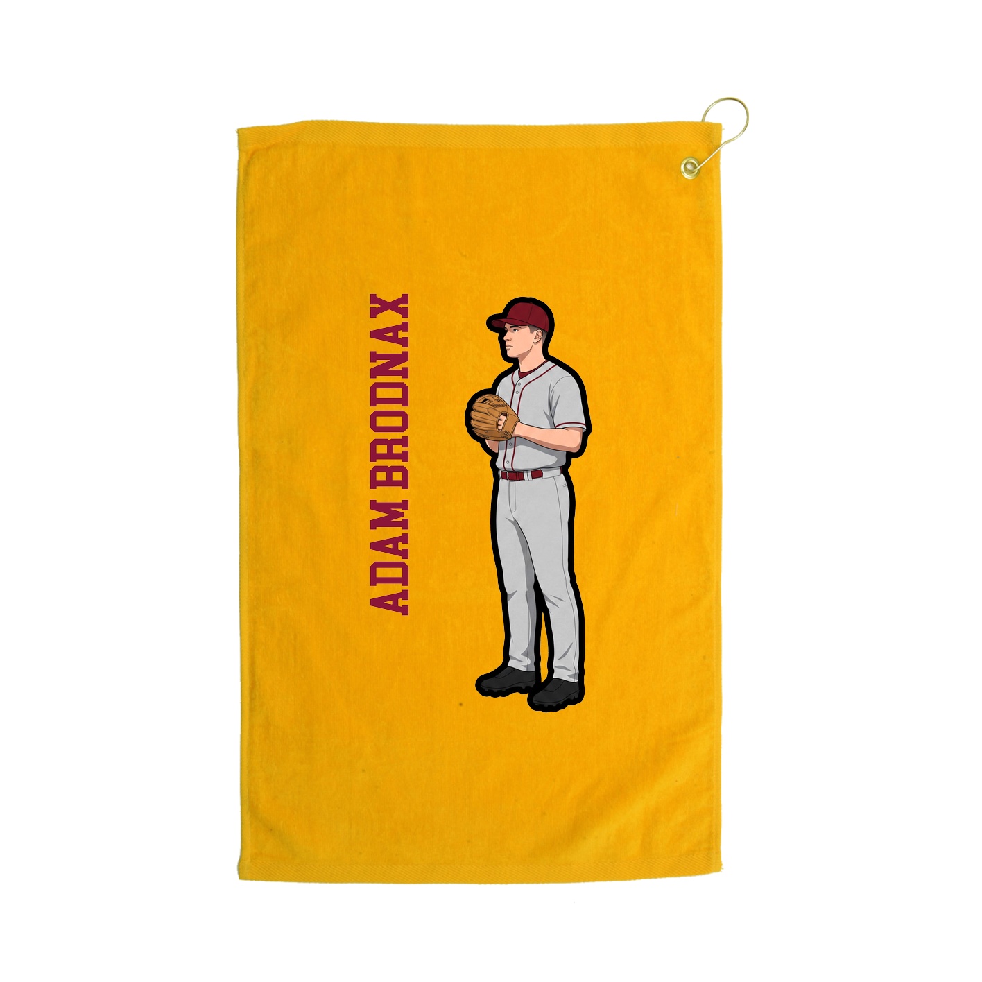 Golf Towel — Name Vertical in Gold