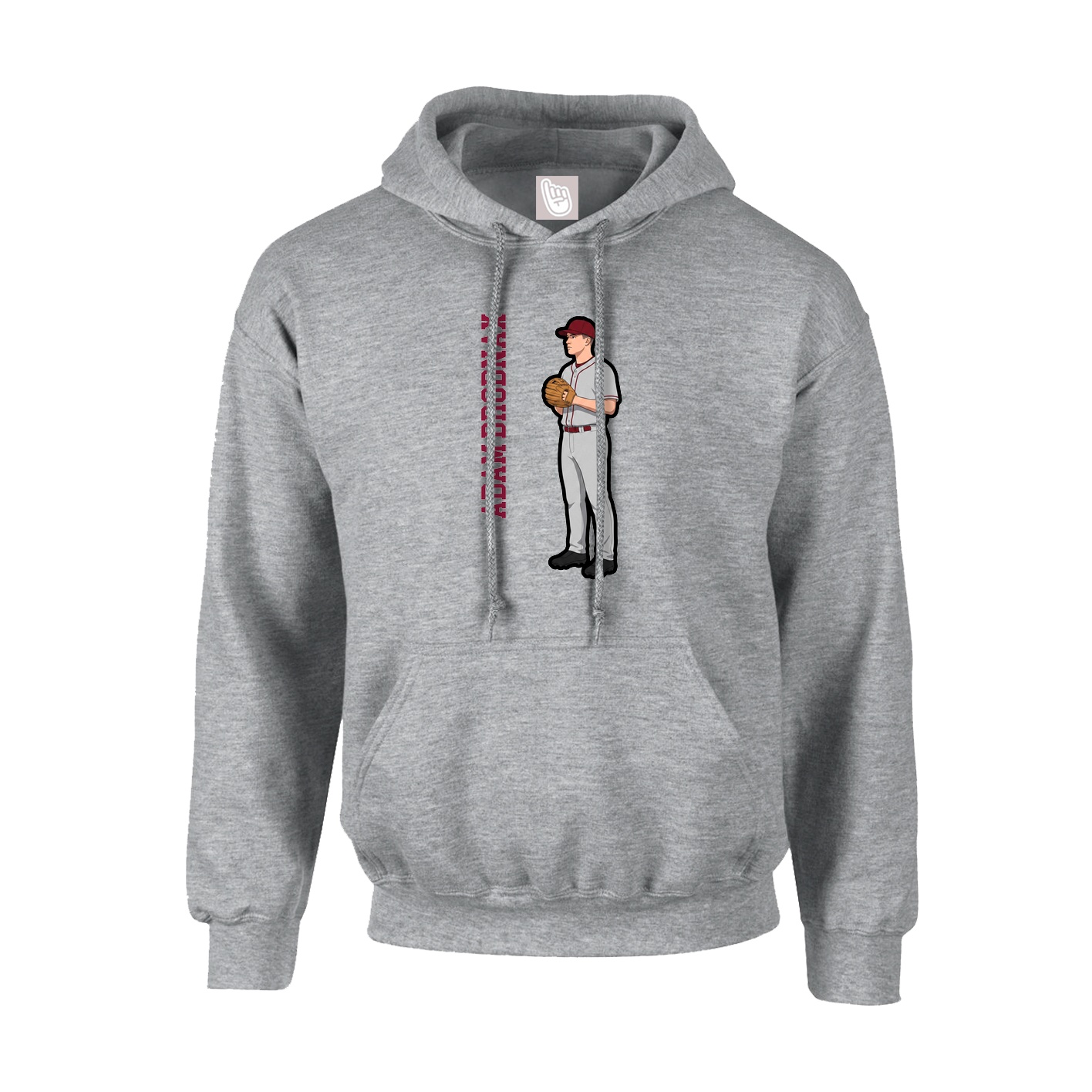 Hoodie — Name Vertical in Grey