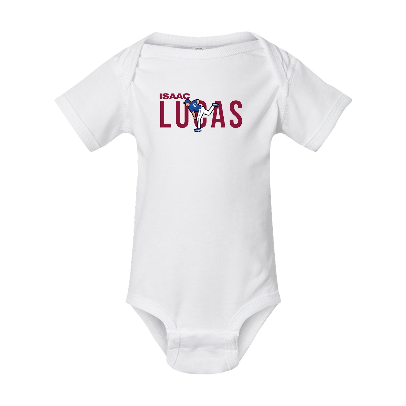 Baby Onesie — Player Name in White