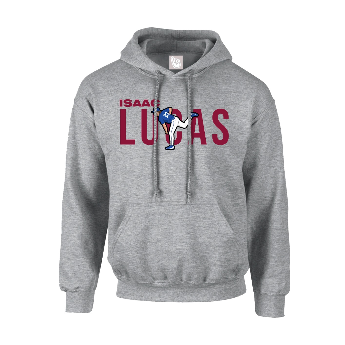 Hoodie — Player Name in Grey