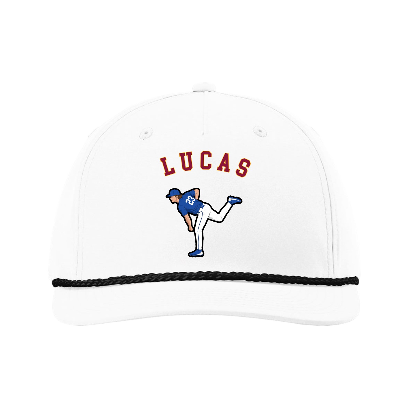 Five-Panel Classic Rope Cap — Shirsey Arch in White