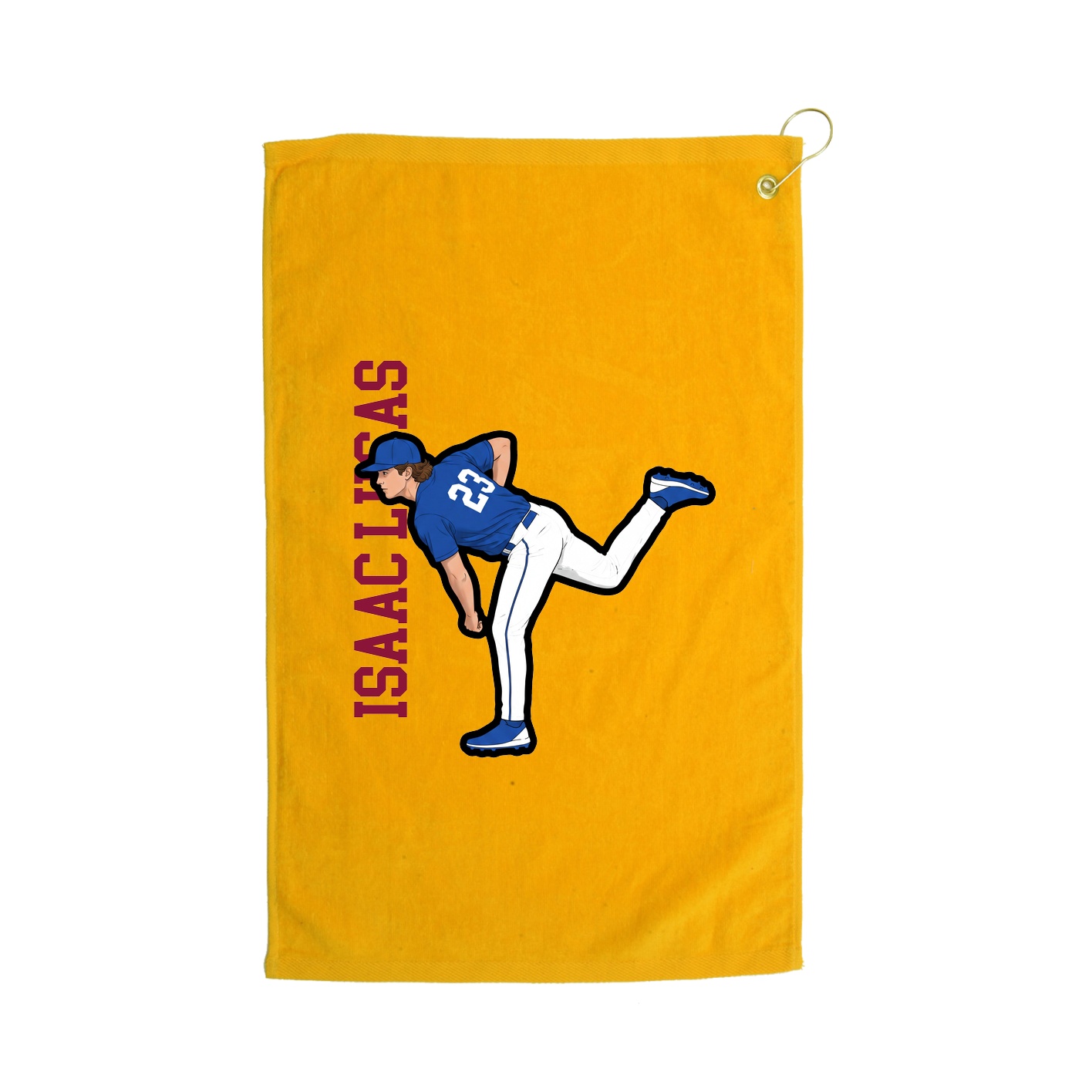 Golf Towel — Name Vertical in Gold