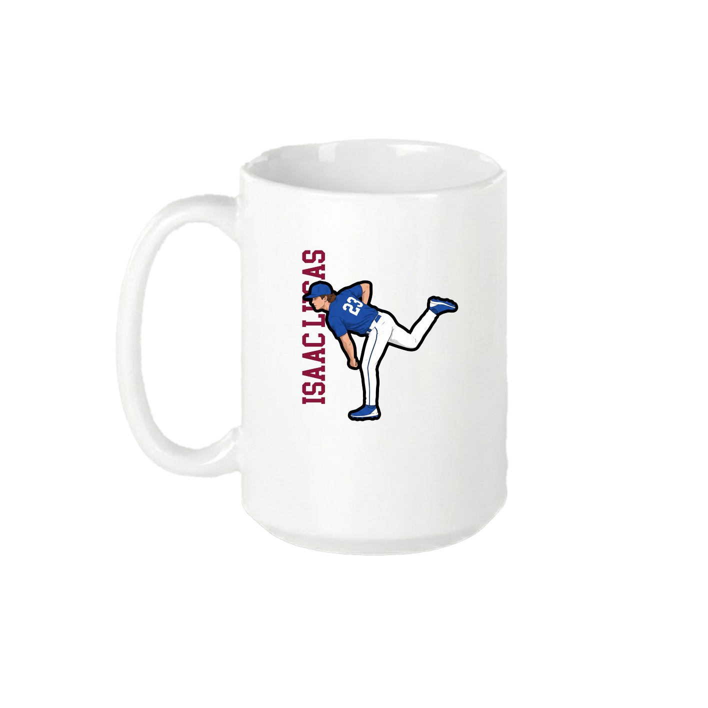 15oz Coffee Mug — Name Vertical in White