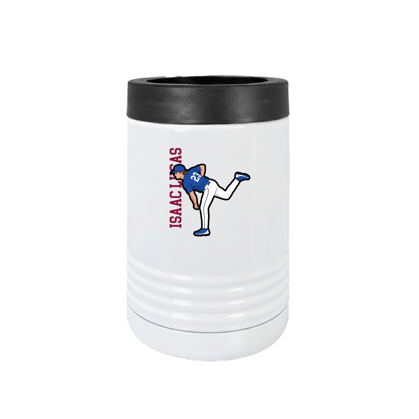 Beverage Holder — Name Vertical in White