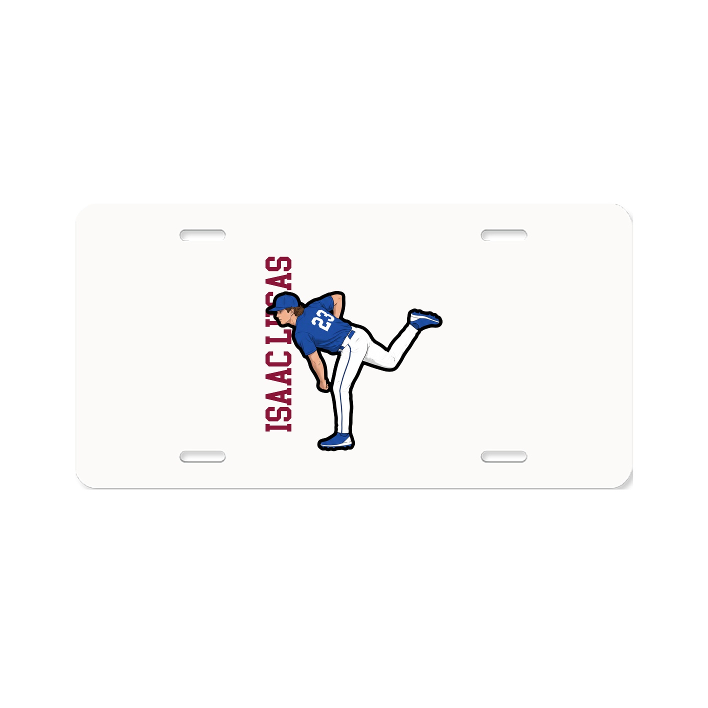 License Plate — Name Vertical in Classic