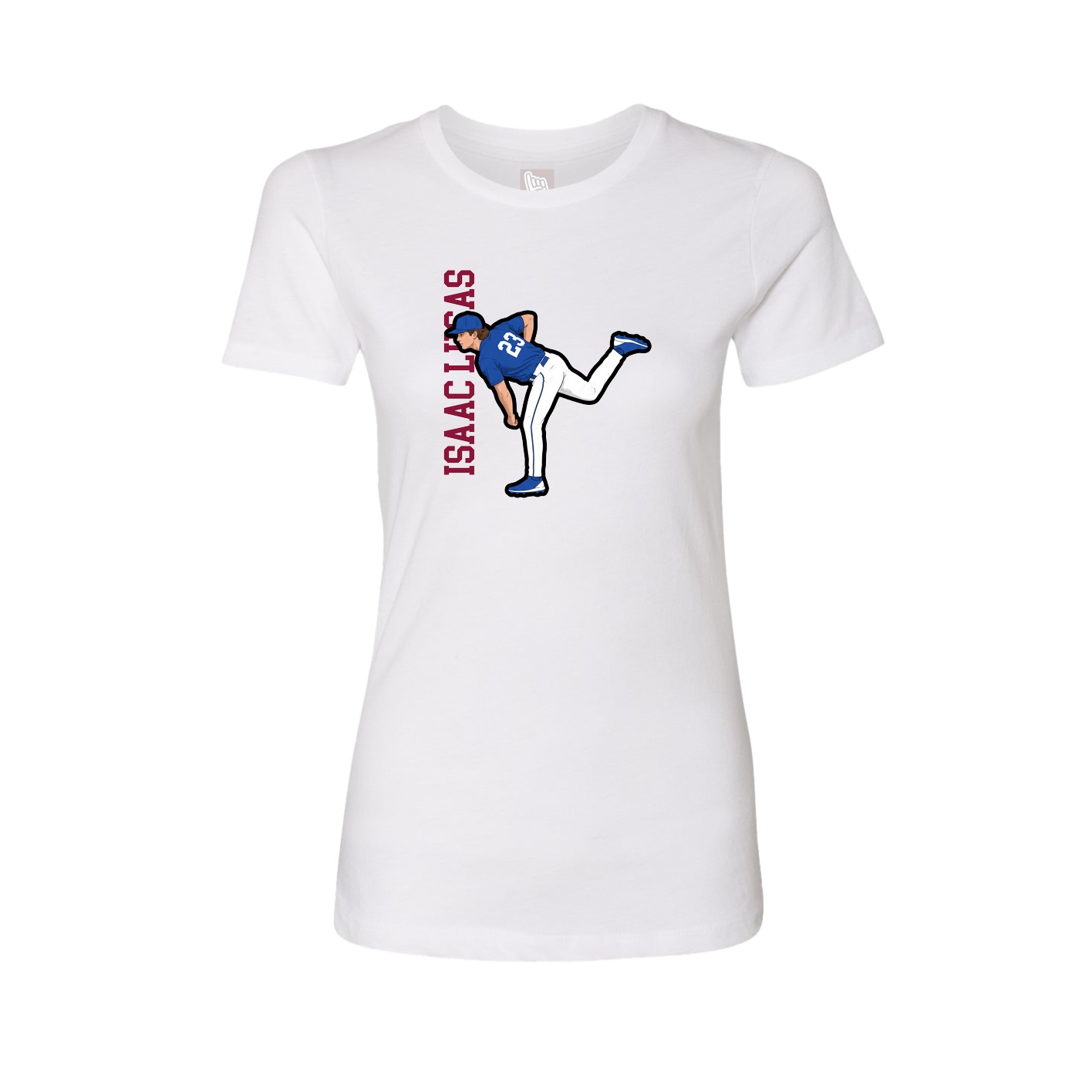 Fitted Women's Tee — Name Vertical in White