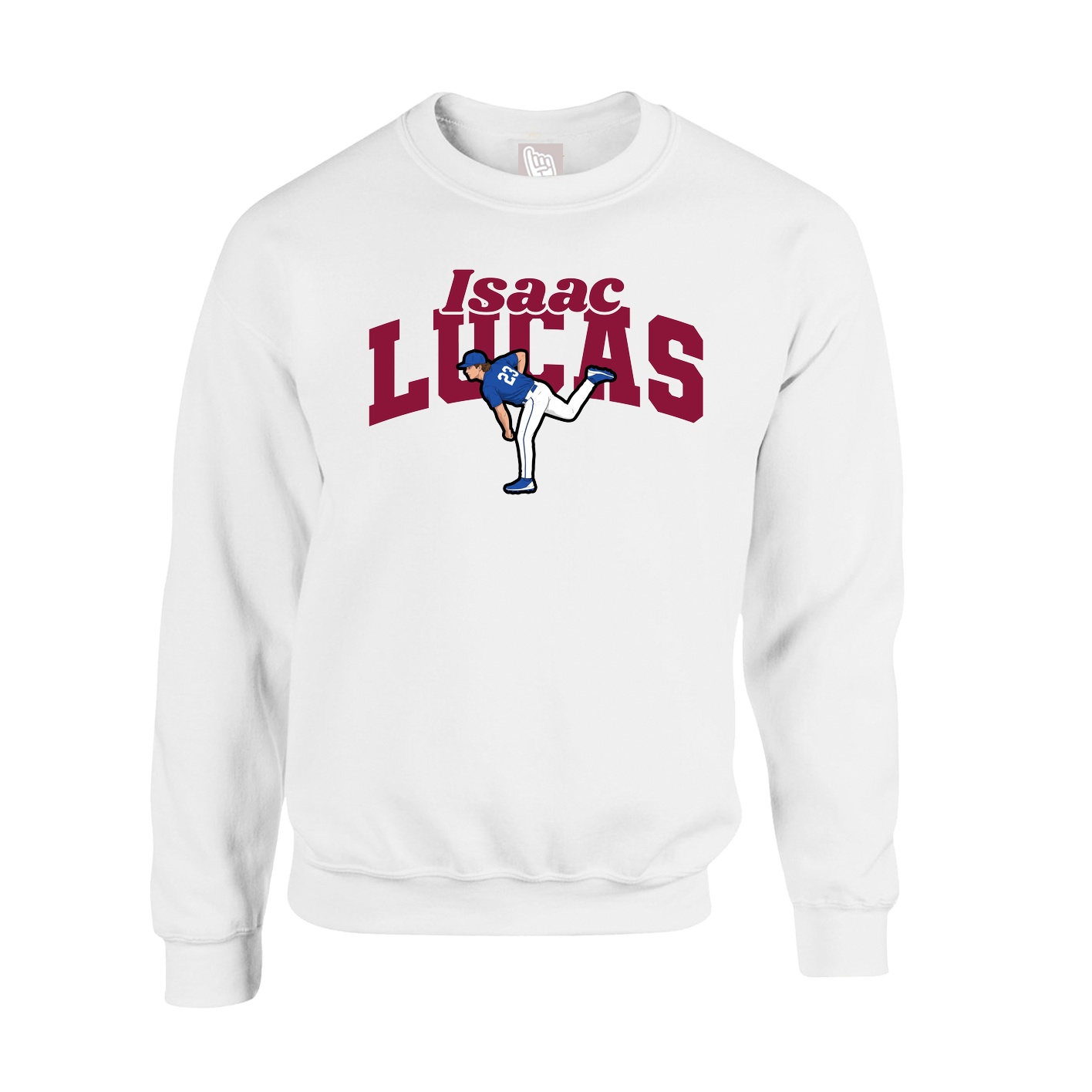 Fleece Crew — Signature Arch in White