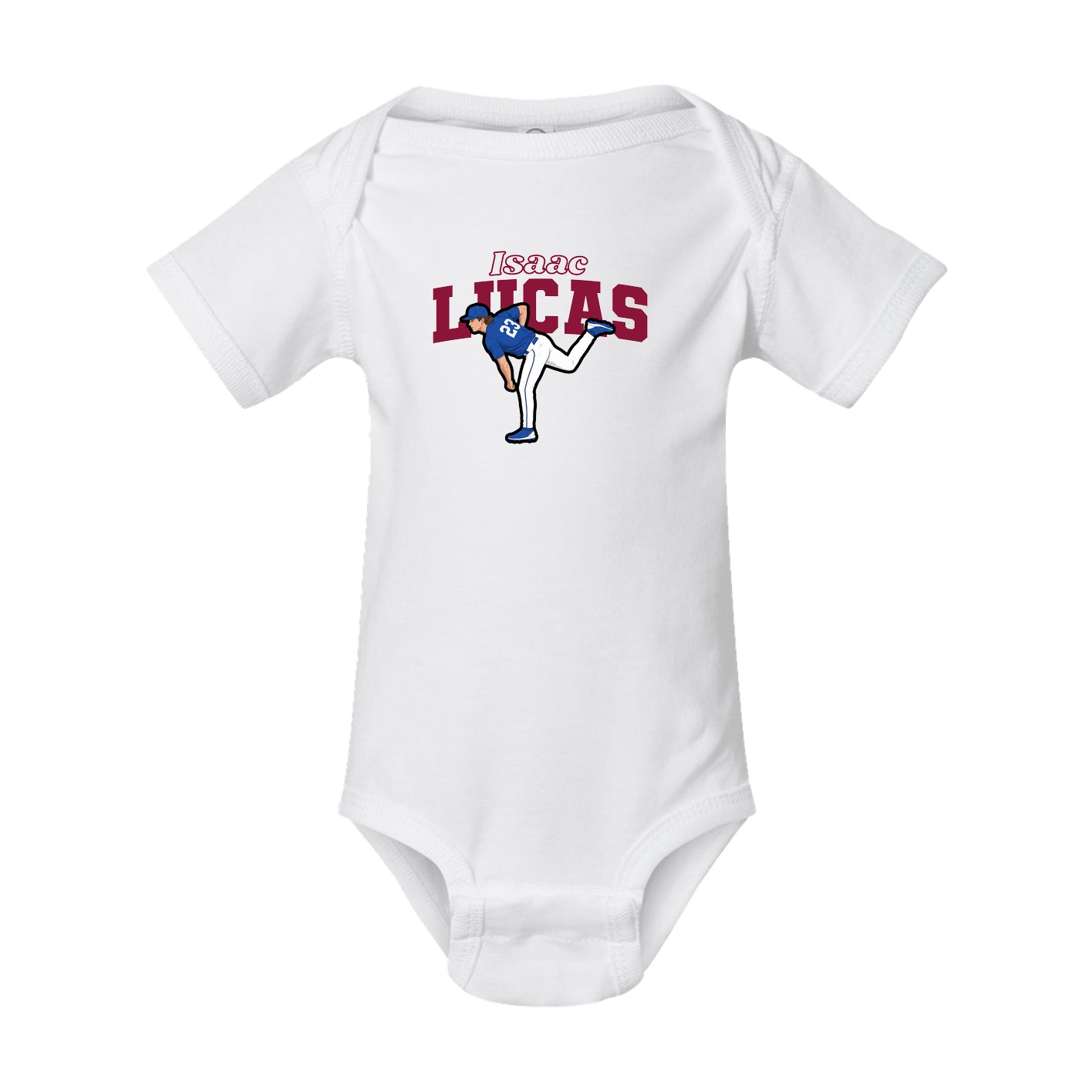 Baby Onesie — Name Arch in White