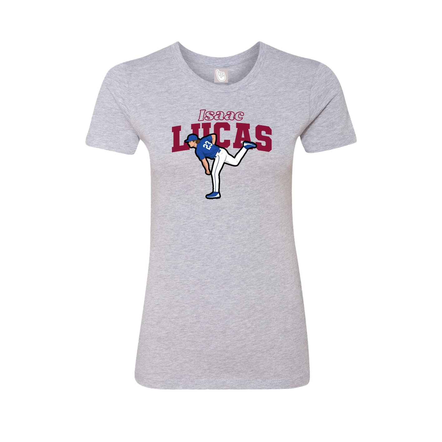 Fitted Women's Tee — Name Arch in Grey