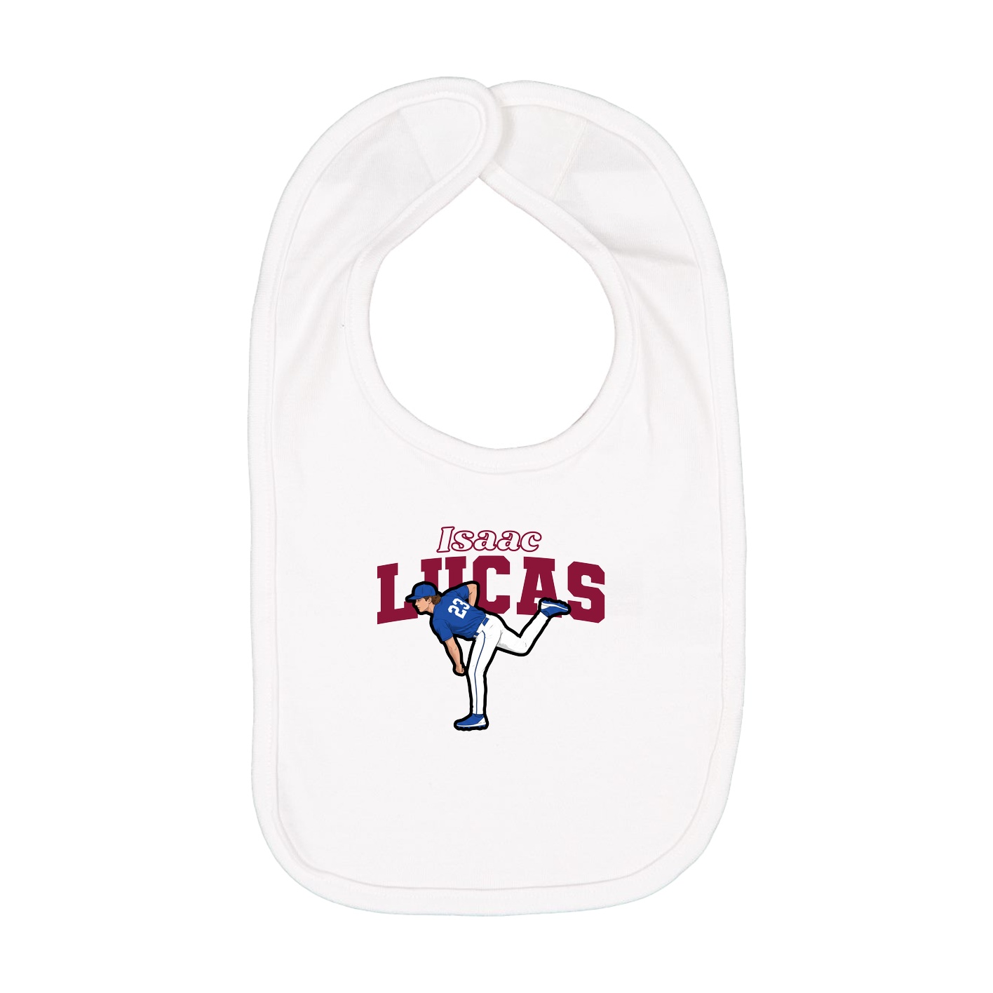 Infant Bib — Name Arch in White