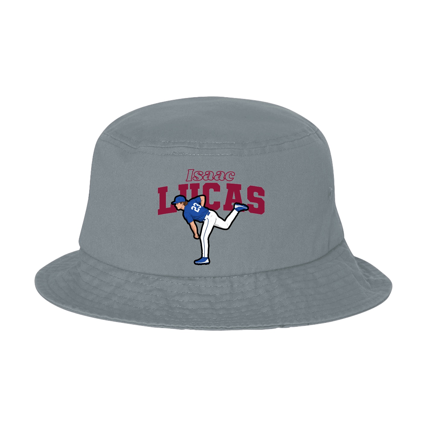 Bucket Cap — Name Arch in Grey