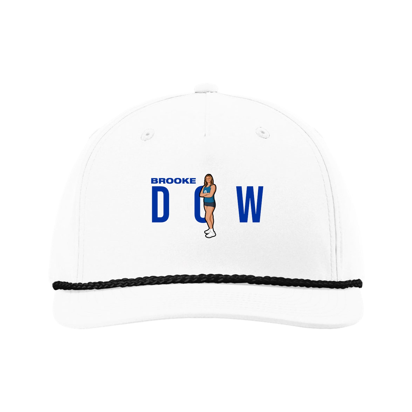 Five-Panel Classic Rope Cap — Player Name in White