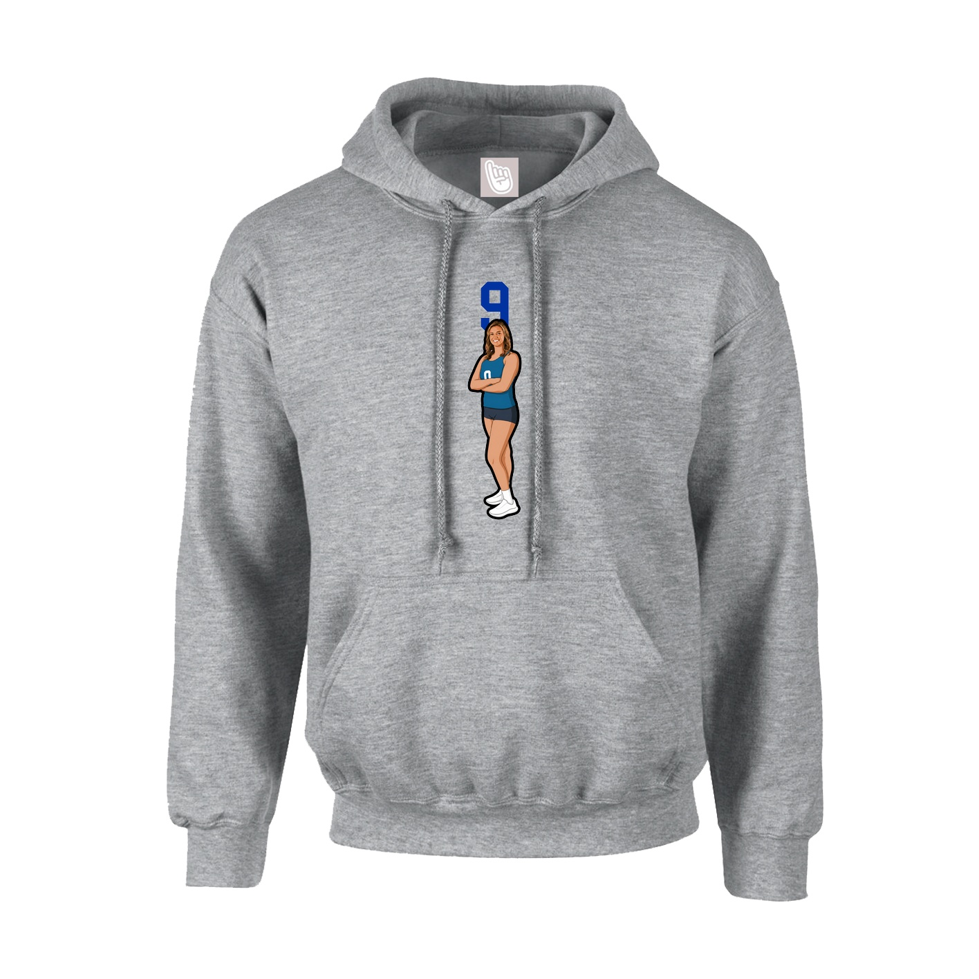 Hoodie — Number Top in Grey