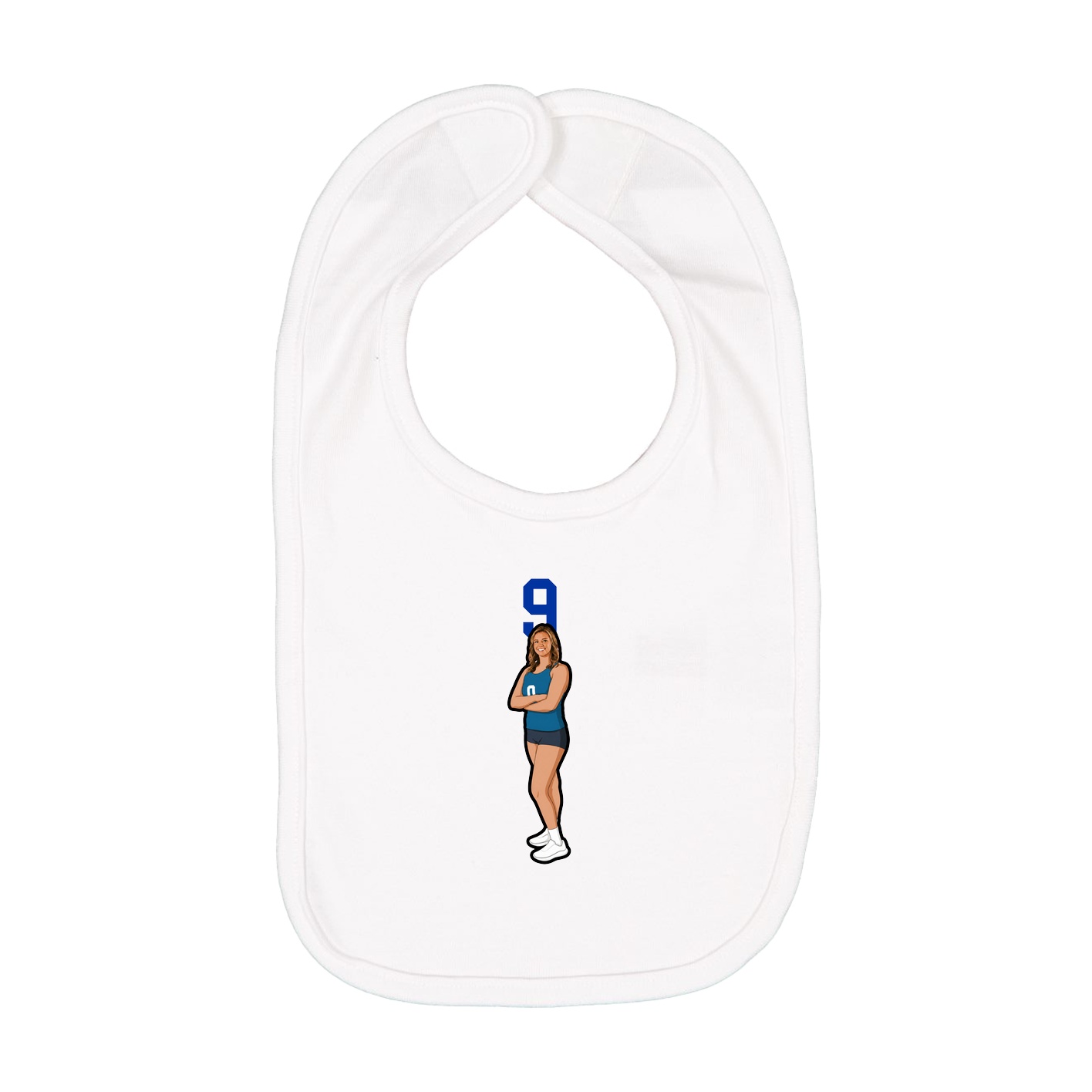 Infant Bib — Number Top in White