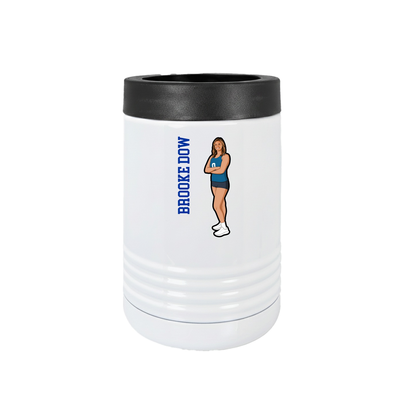 Beverage Holder — Name Vertical in White