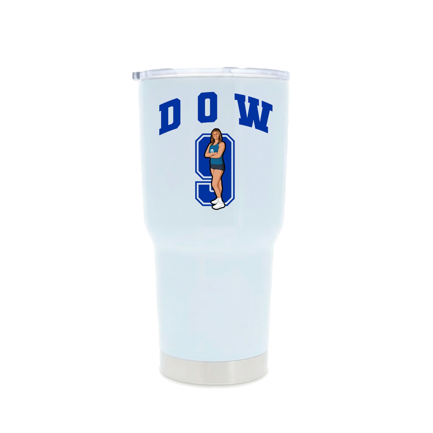 30oz Stainless Steel Tumbler — Number in White