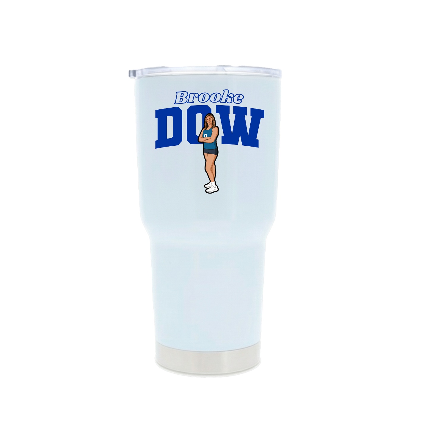 30oz Stainless Steel Tumbler — Name Arch in White