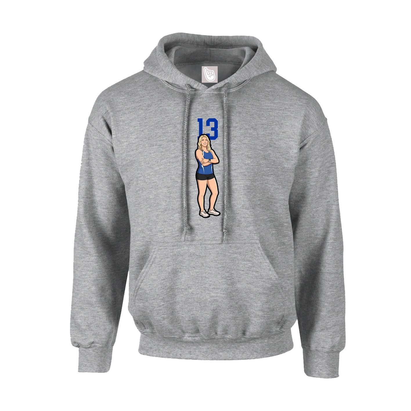 Youth Hoodie — Number Top in Grey