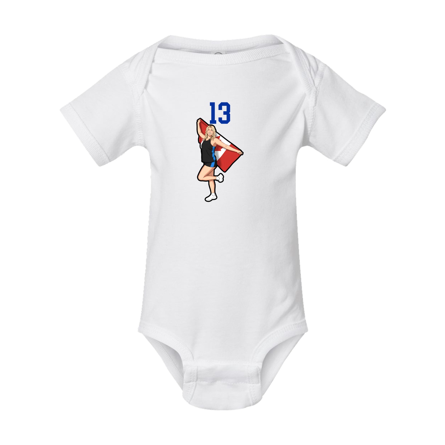 Baby Onesie — Number Top in White