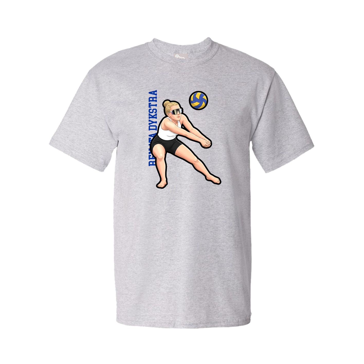 Tee — Name Vertical in Grey