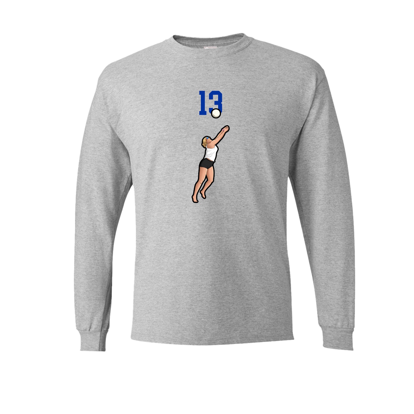 Long Sleeve Tee — Number Top in Grey