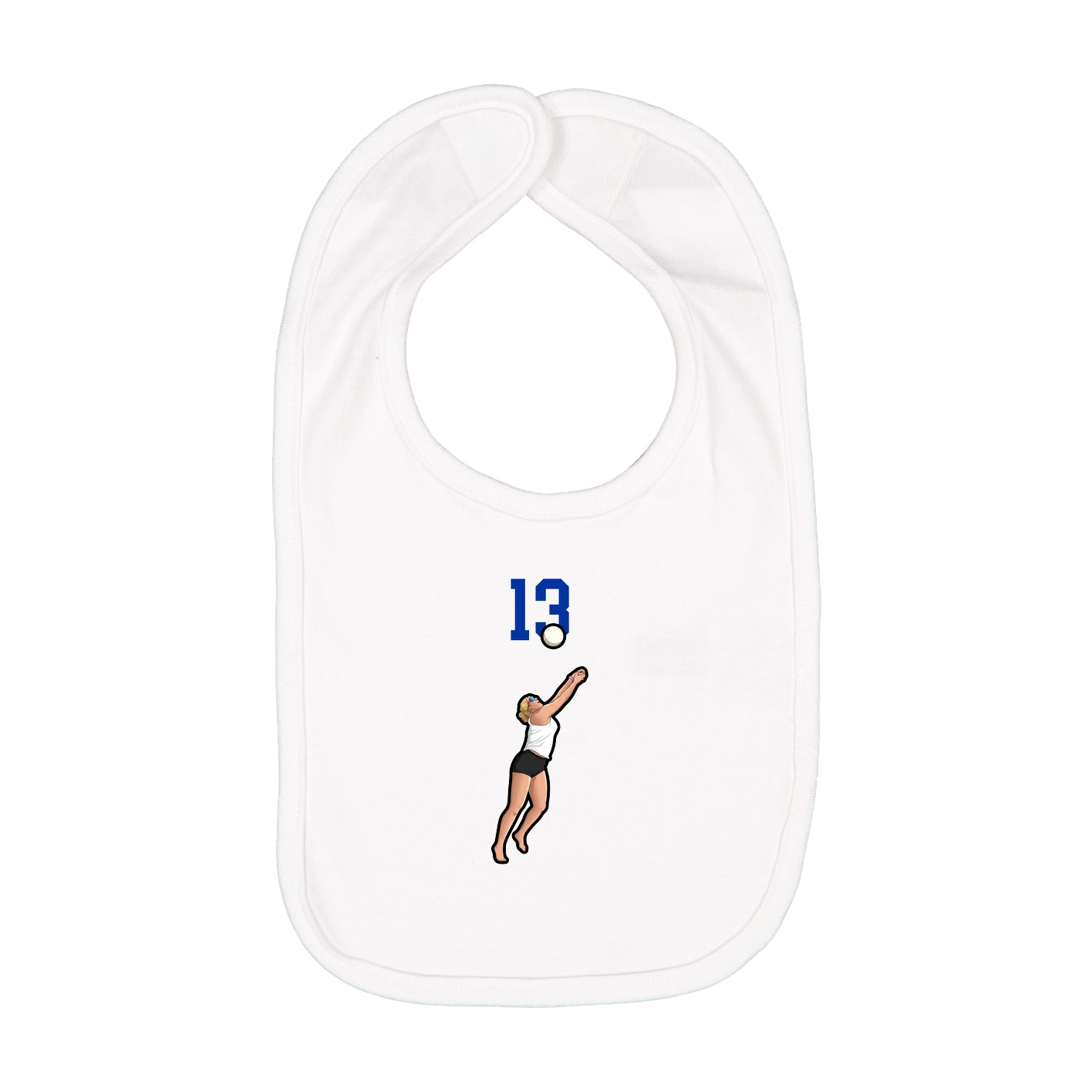 Infant Bib — Number Top in White