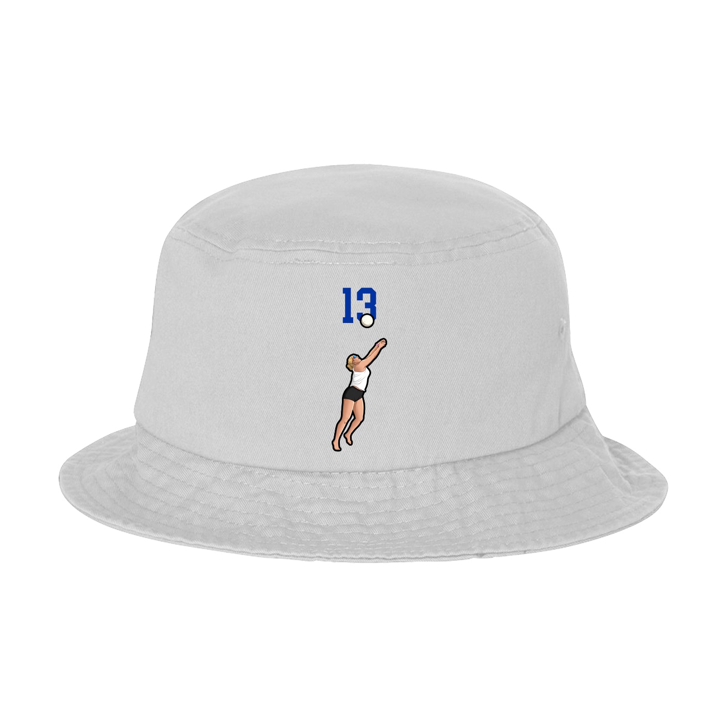 Bucket Cap — Number Top in White