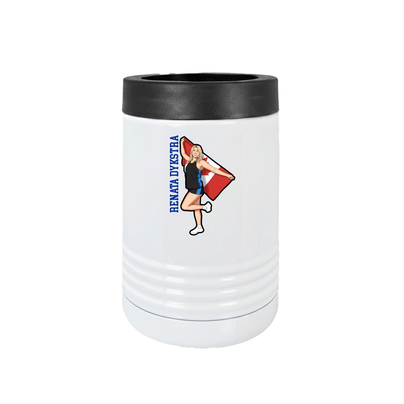 Beverage Holder — Name Vertical in White