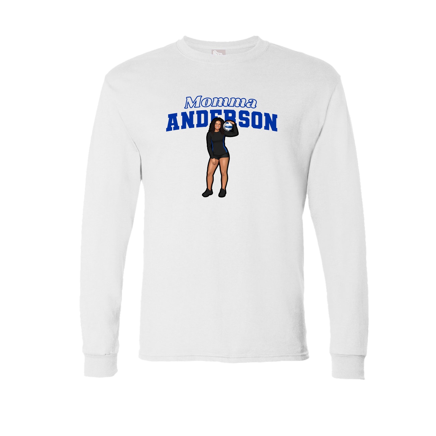 Long Sleeve Tee — Mothers Day Block in White