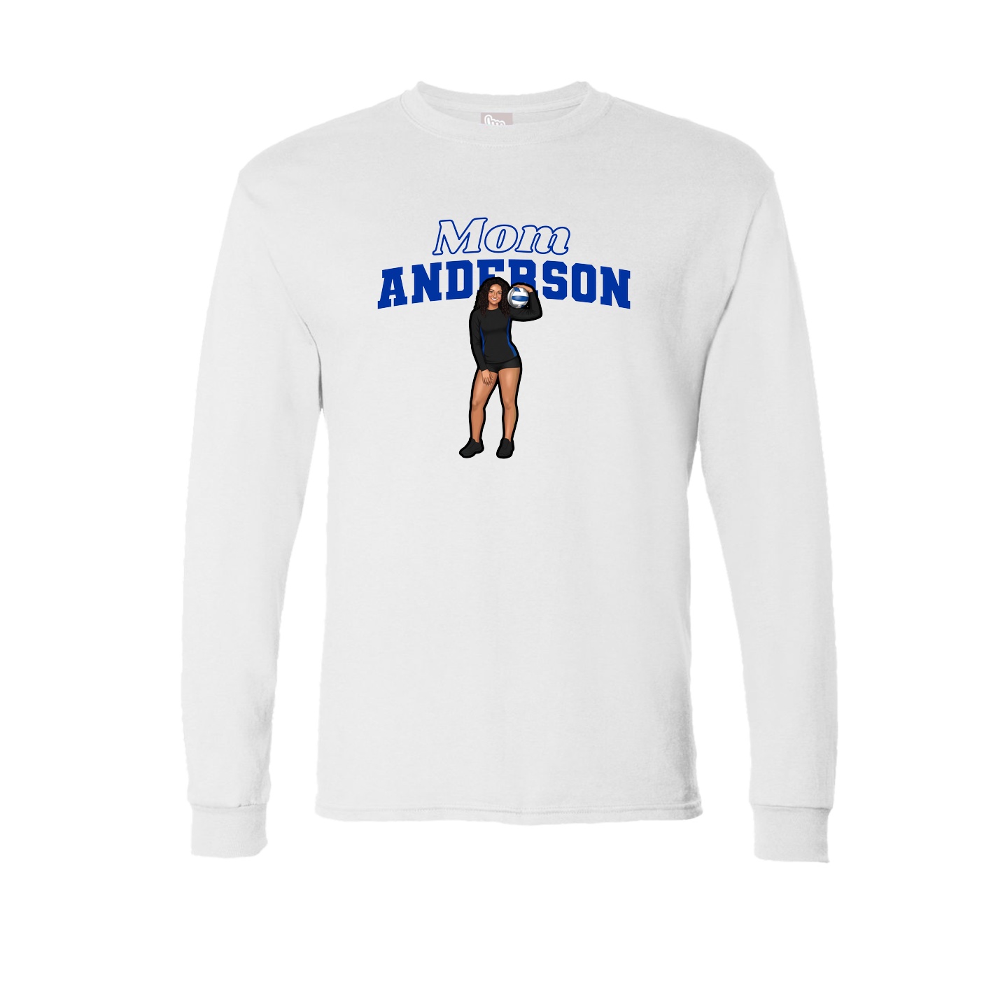 Long Sleeve Tee — Mothers Day Block in White