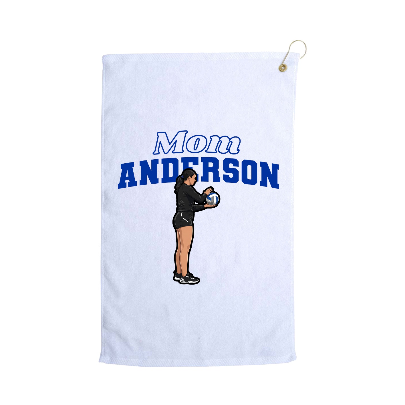 Golf Towel — Mothers Day Block in White
