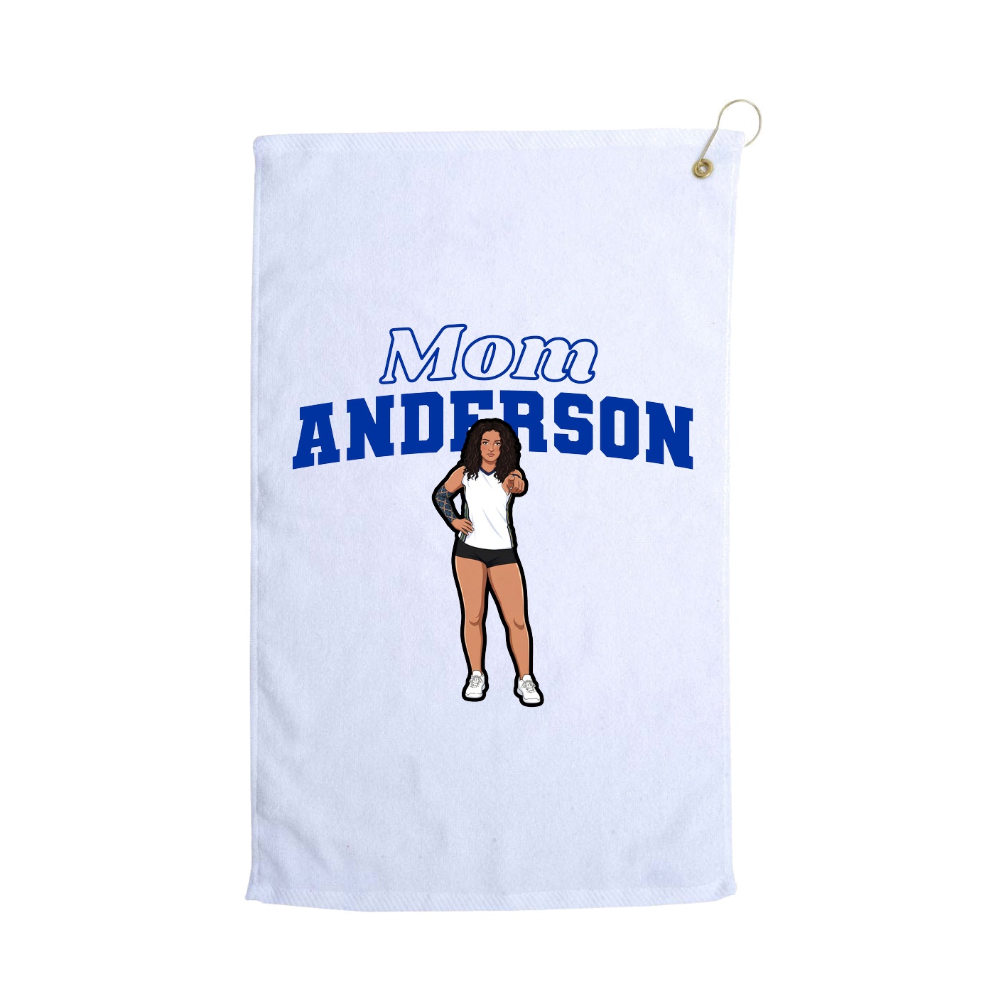 Golf Towel — Mothers Day Block in White
