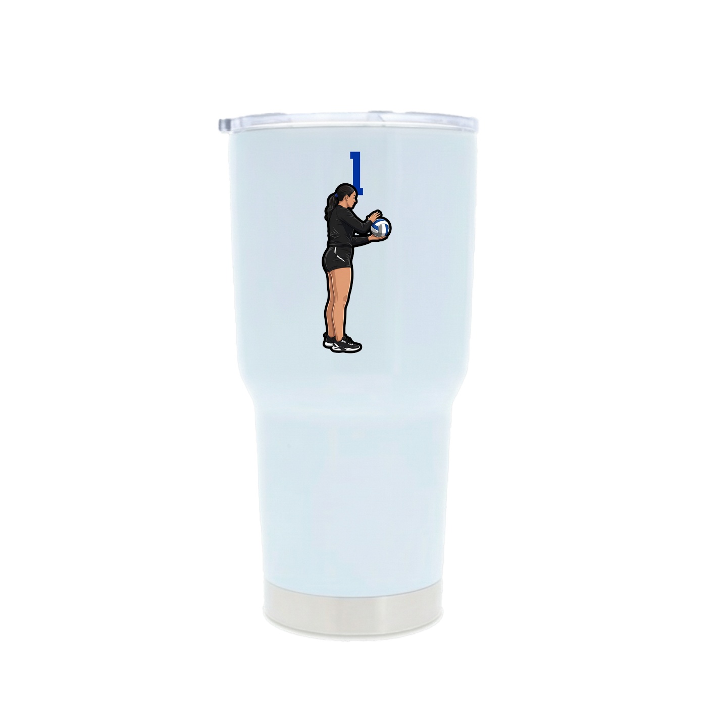 30oz Stainless Steel Tumbler — Number Top in White