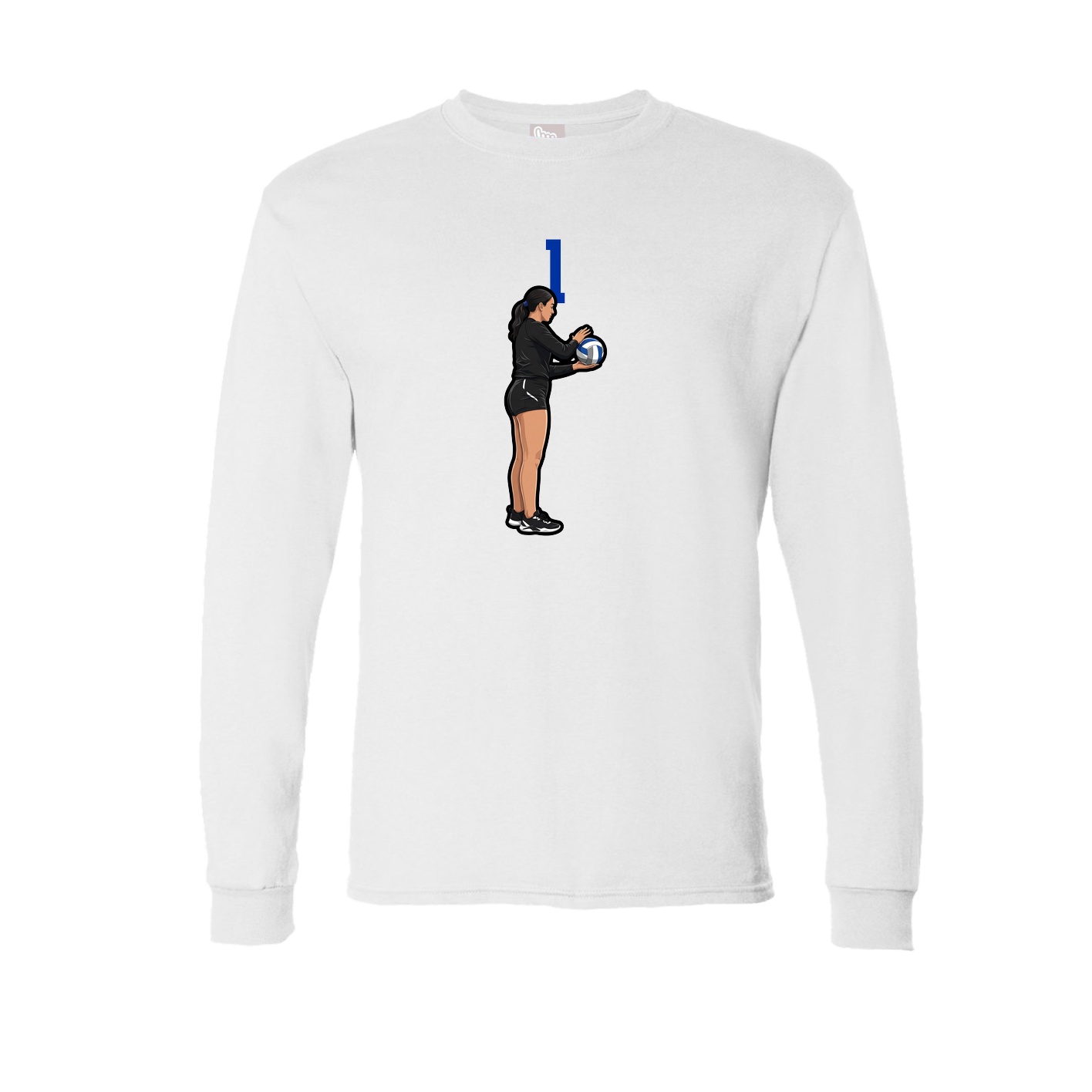 Long Sleeve Tee — Number Top in White