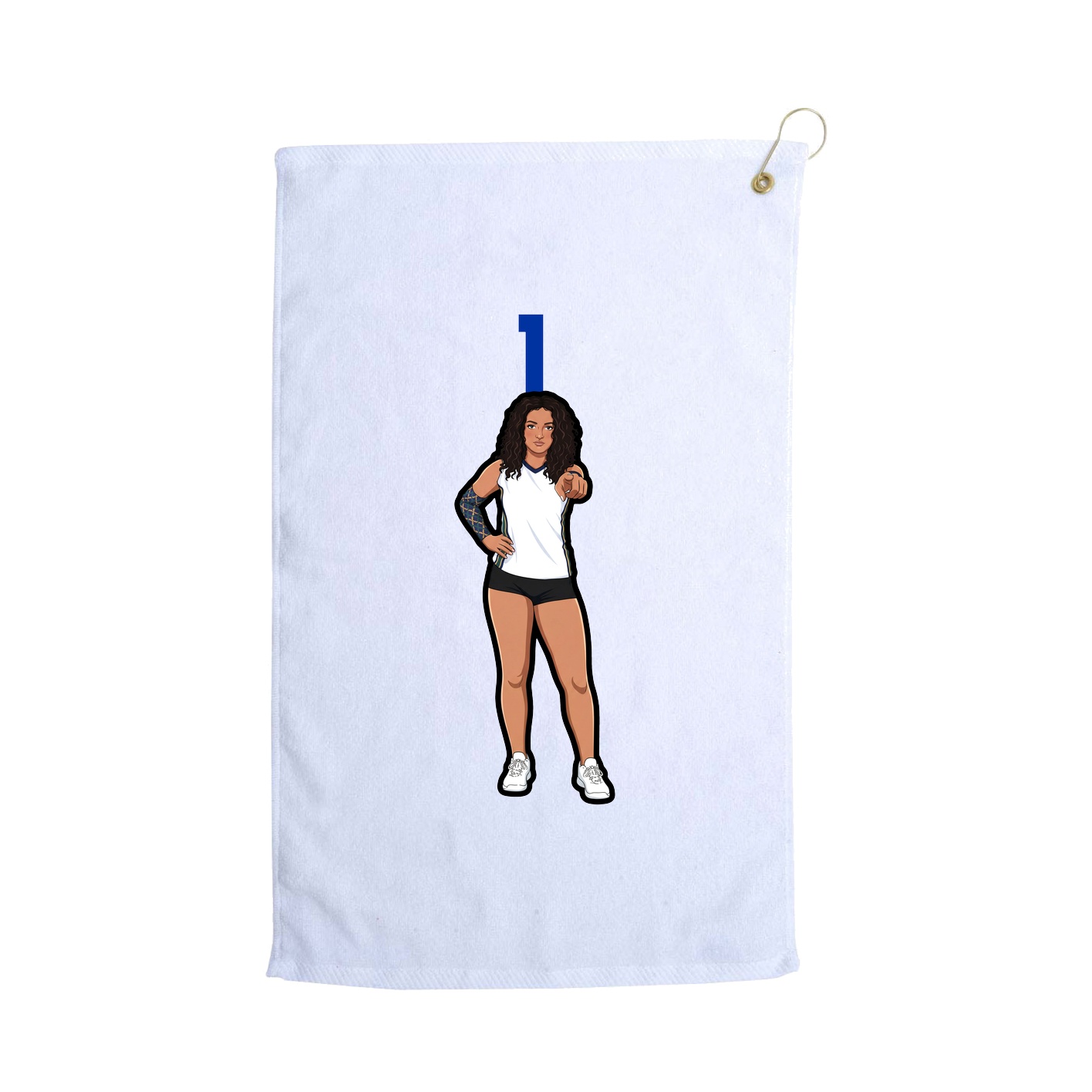 Golf Towel — Number Top in White