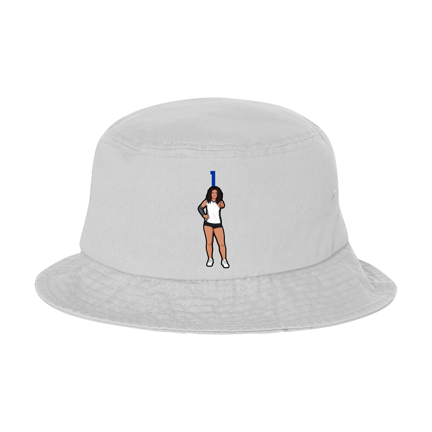 Bucket Cap — Number Top in White