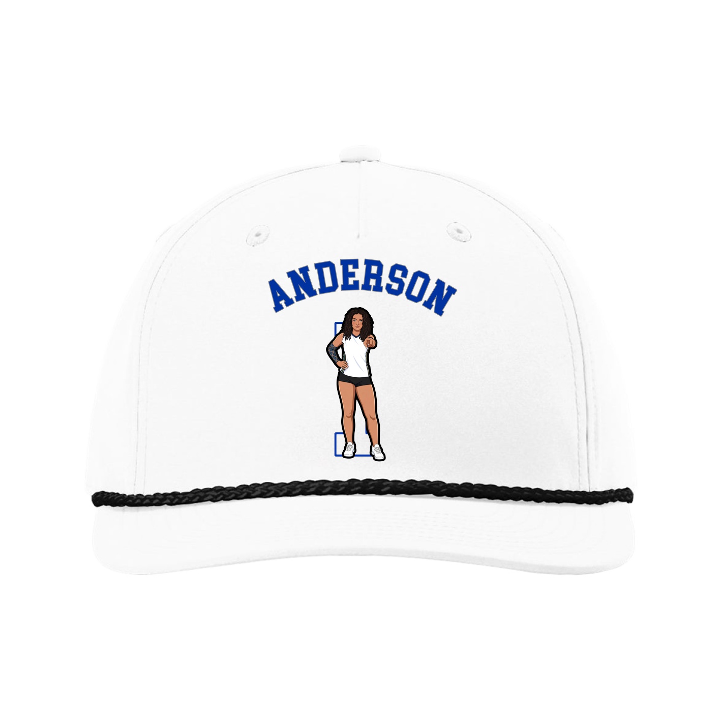 Five-Panel Classic Rope Cap — Shirsey Arch in White