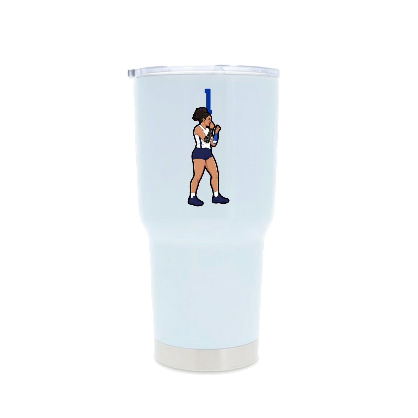 30oz Stainless Steel Tumbler — Number Top in White