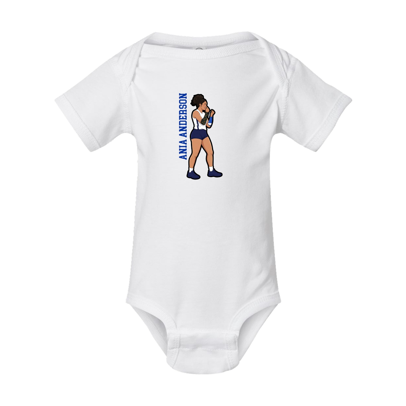 Baby Onesie — Name Vertical in White