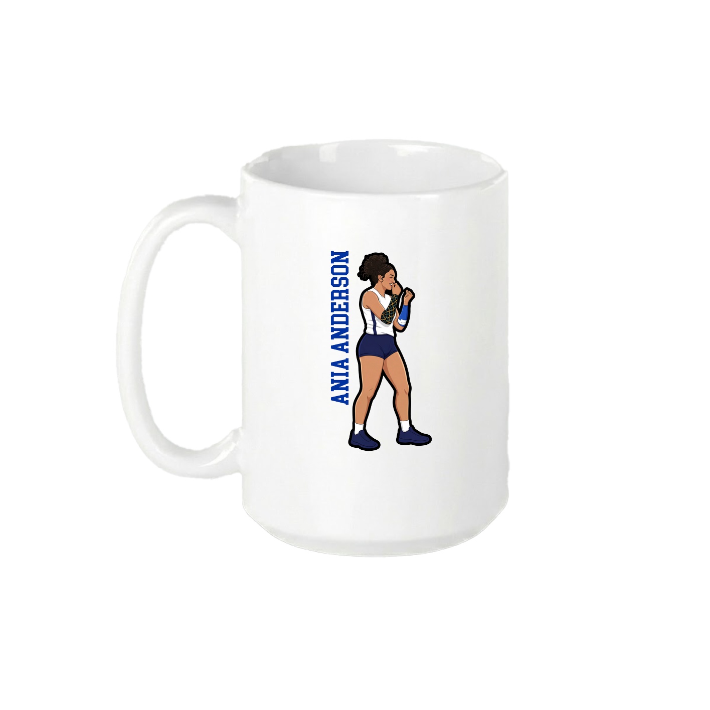 15oz Coffee Mug — Name Vertical in White
