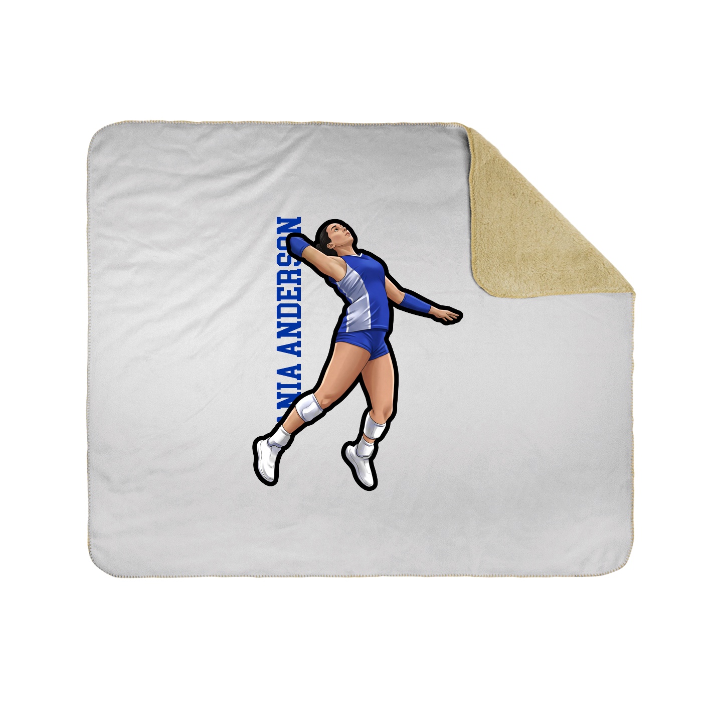 Throw Blanket — Name Vertical in White