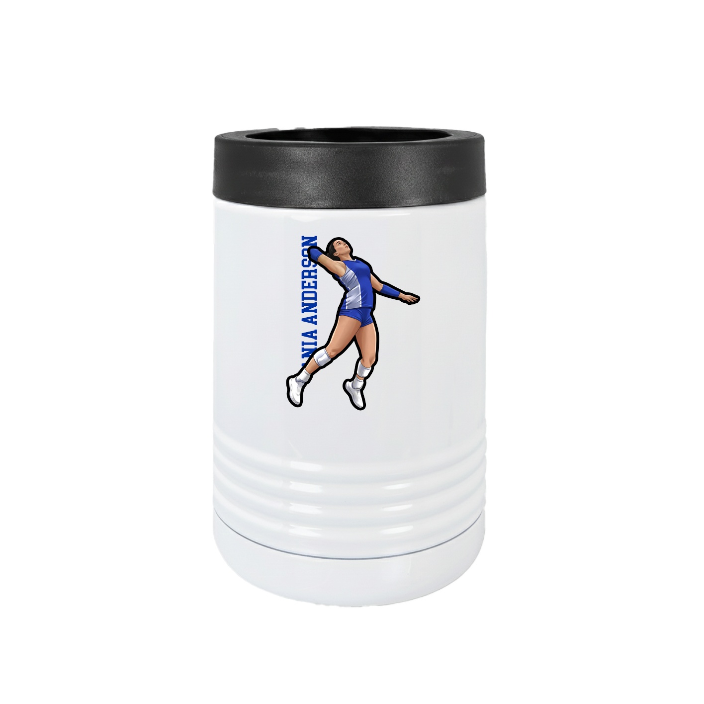 Beverage Holder — Name Vertical in White