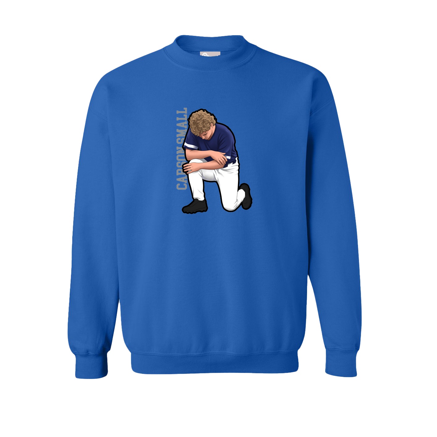 Fleece Crew — Name Vertical in Royal