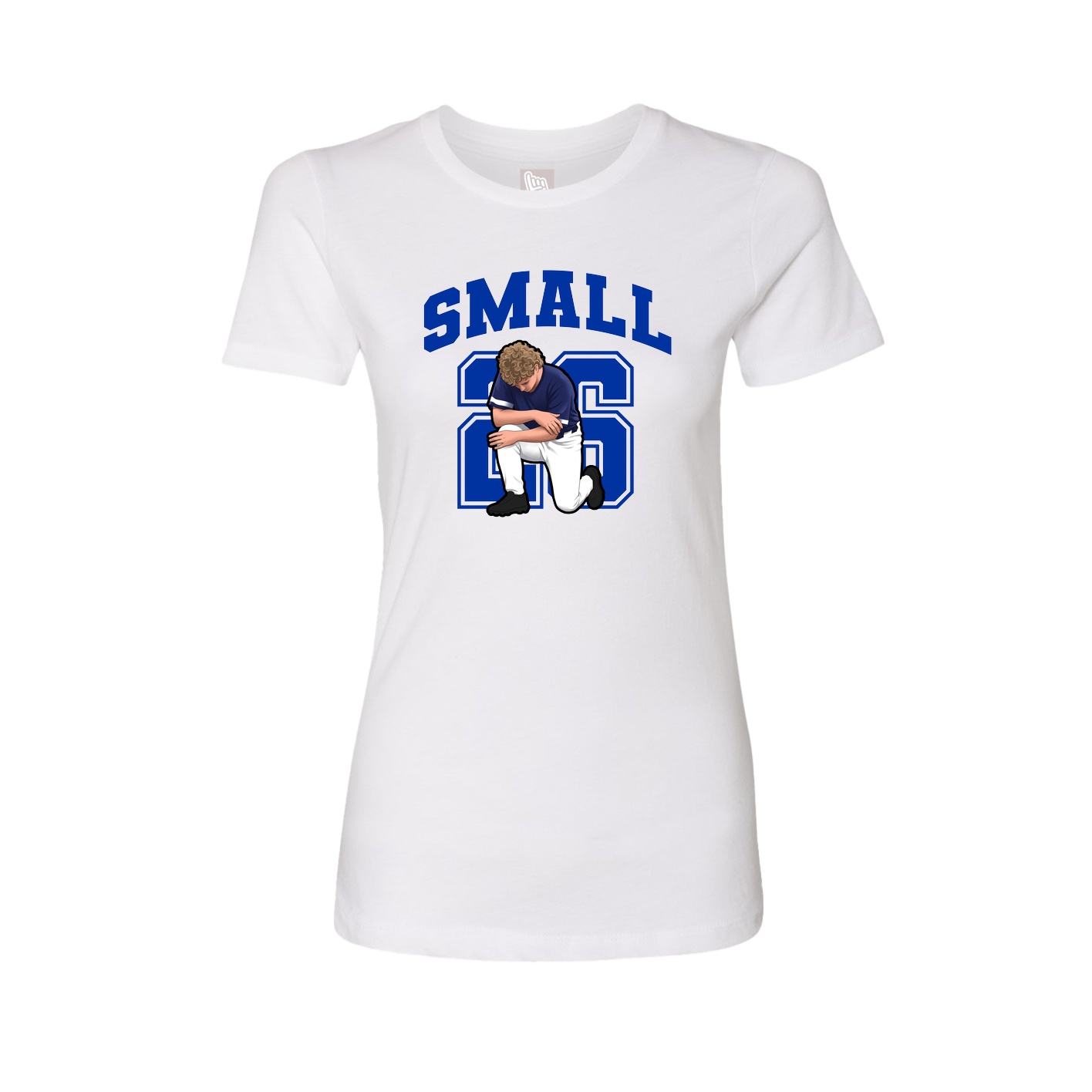 Fitted Women's Tee — Number in White