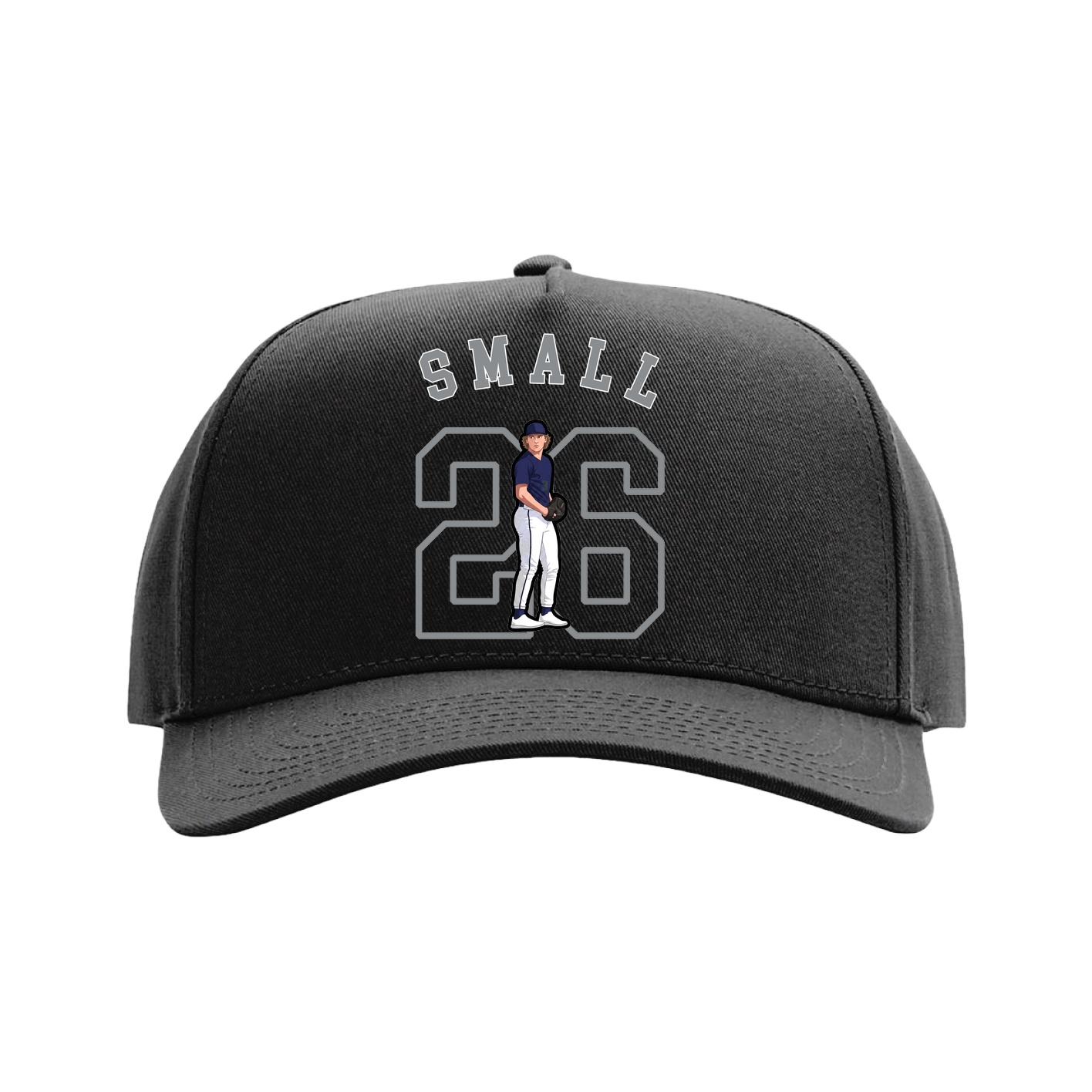 Full Fabric Five-Panel Champ Cap — Shirsey Arch in Black