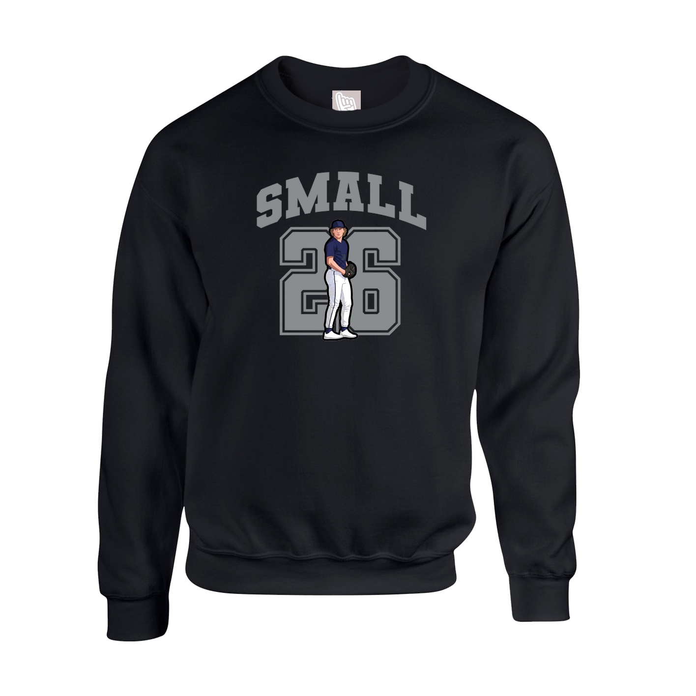 Fleece Crew — Number in Black