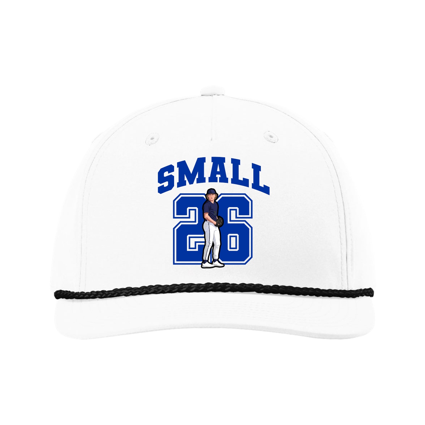 Five-Panel Classic Rope Cap — Number in White