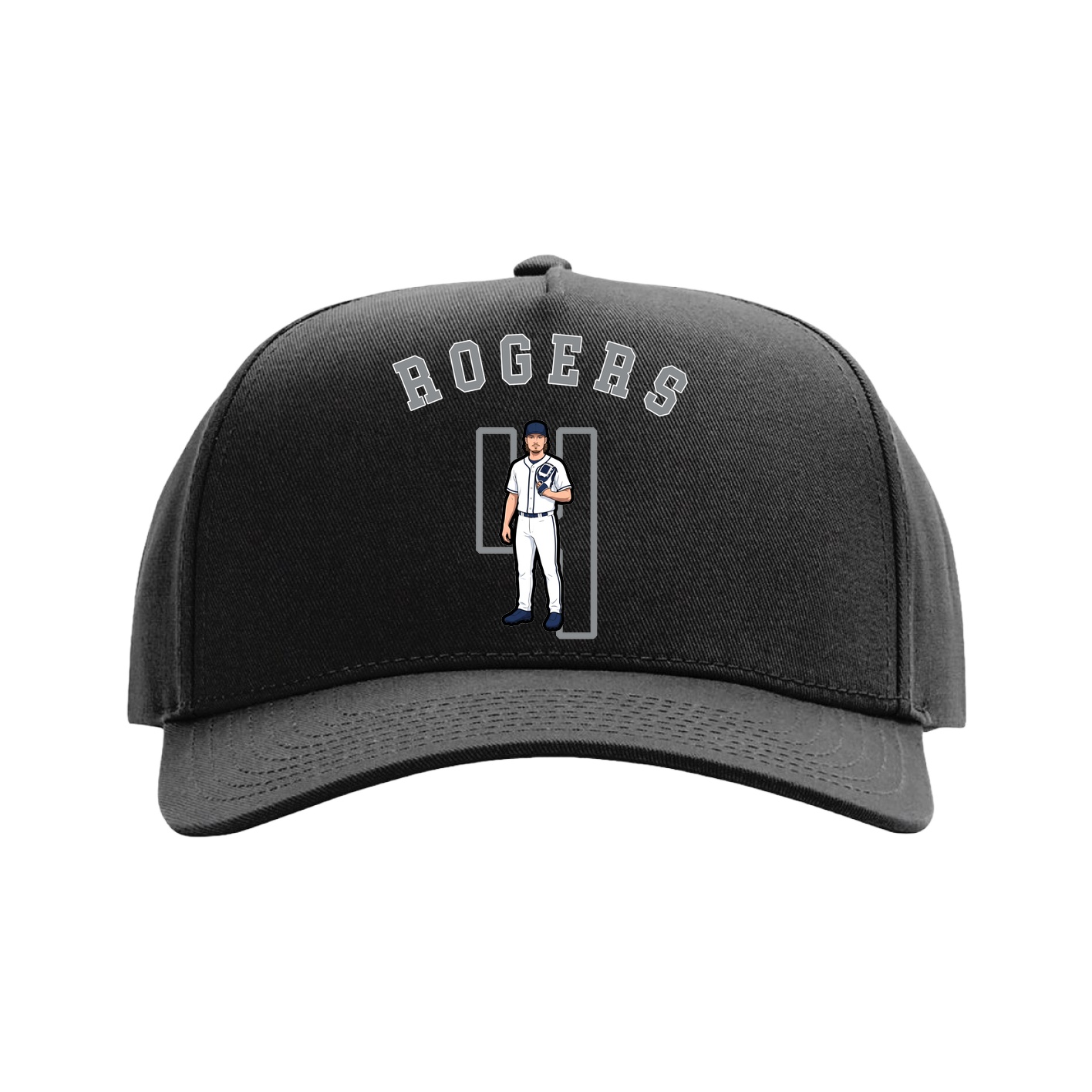Full Fabric Five-Panel Champ Cap — Shirsey Arch in Black